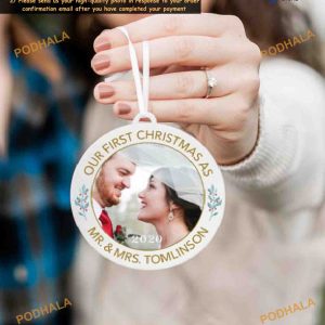 Our First Christmas Mr & Mrs Ornament, Custom Picture Ornaments