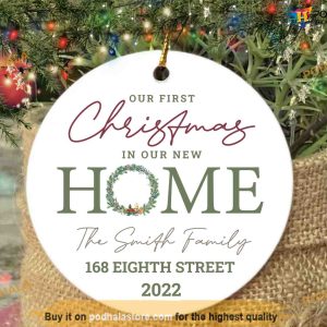 Our New Home, Personalized First Christmas Ornament