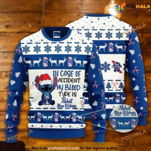 Pabst Blue Ribbon Funny Womens Christmas Sweater