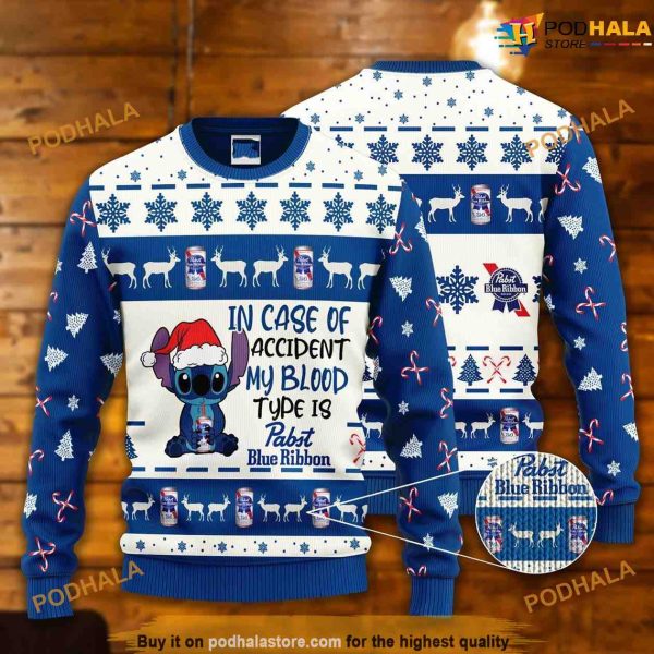 Pabst Blue Ribbon Funny Womens Christmas Sweater