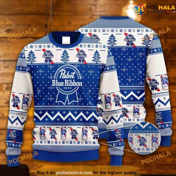 Pabst Blue Ribbon Pabst Blue Ribbon 3D Funny Womens Christmas Sweater