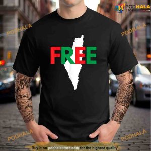 Palestine Free Palestine in Arabic Free Gaza Palestine Flag Political Shirt 2