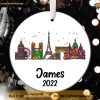 Paris Christmas Ornament, Custom Family Ornaments