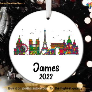 Paris Christmas Ornament, Custom Family Ornaments
