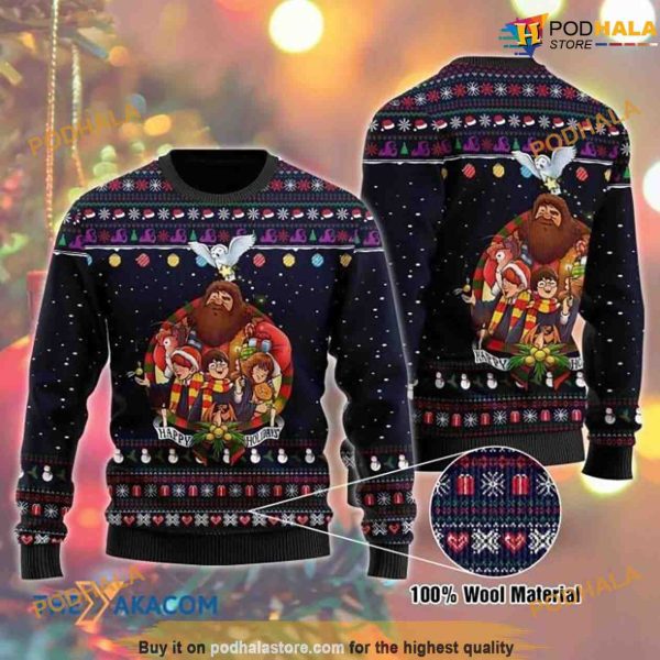 Patterns And Big Man With Child Play Together Funny Womens Christmas Sweater