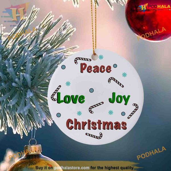Peace, Love, Joy Christmas Ornament, Family Christmas Ornaments