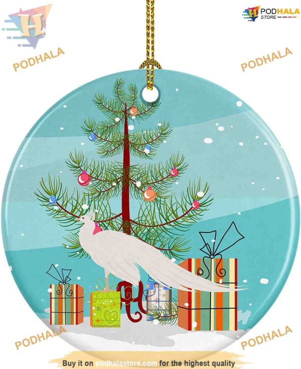 Peacock Ceramic Christmas Ornament, Friends Christmas Ornaments
