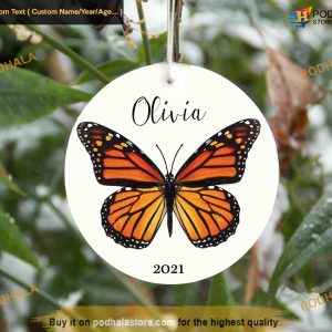 Personalizable Monarch Butterfly Ornament, Family Christmas Ornaments