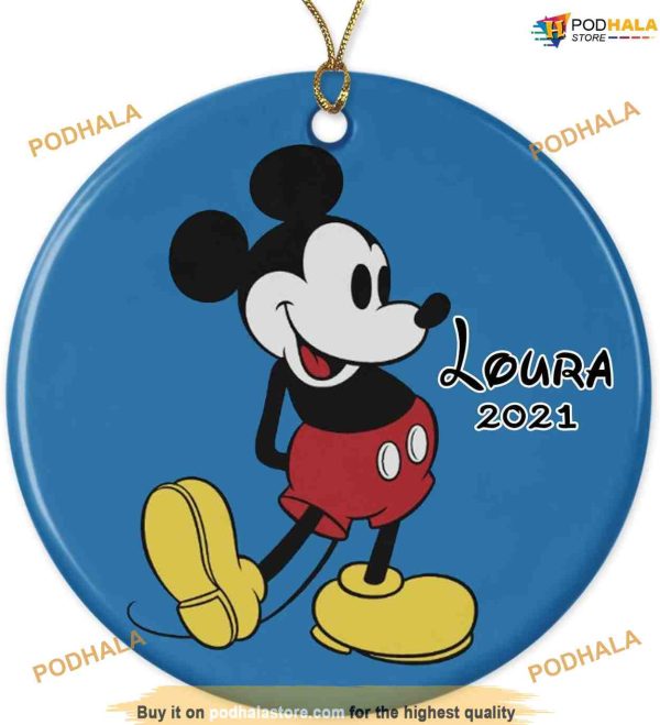 Personalized 2023 Classic Mickey Ornament, Disney Christmas Tree Decor