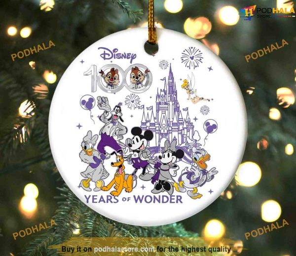 Personalized 2023 Disney 100th Anniversary Ornament, Disneyland Christmas Ornaments