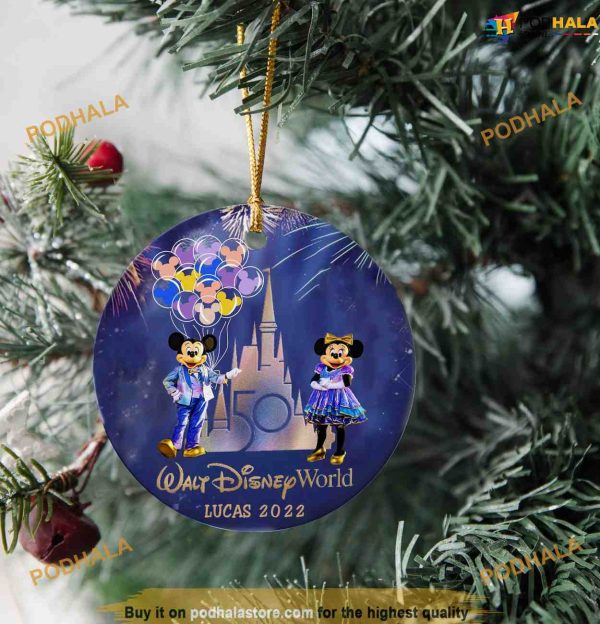 Personalized 2023 Disney Anniversary Ornament, Mickey and Minnie Ornaments