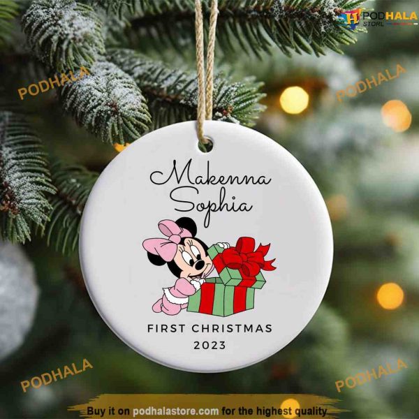 Personalized 2023 Disney Baby’s First Christmas Ornament, Disneyland Christmas Ornaments