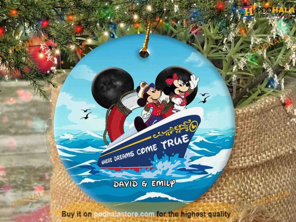 Personalized 2023 Disney Cruise Ornament, Mickey and Minnie Mouse Ornaments