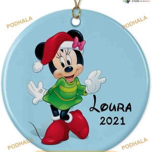 Personalized 2023 Dressed Minnie Christmas Ornament, Mickey Mouse Ornaments