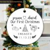 Personalized 2023 Engaged Couple's First Christmas Ornament, Mr. Mrs Xmas Ornament