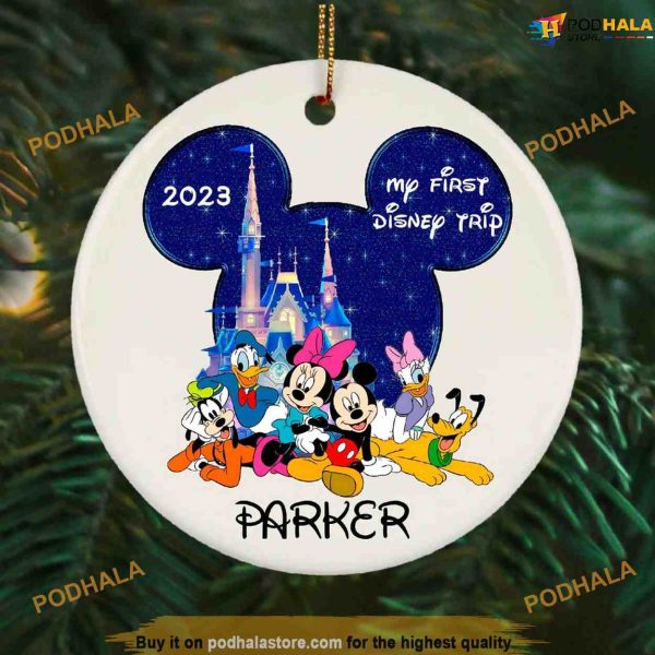 Personalized 2023 First Trip to Disney, Vintage Disney Ornaments