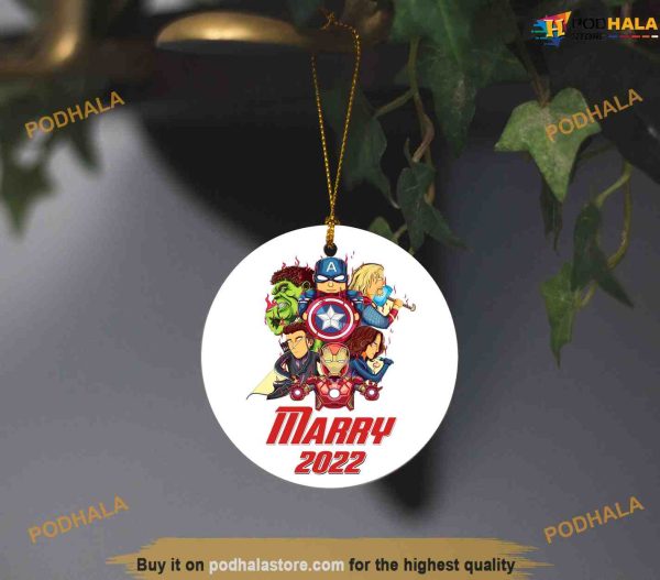 Personalized 2023 Marvel Superheroes Ornament, Disney Xmas Decorations