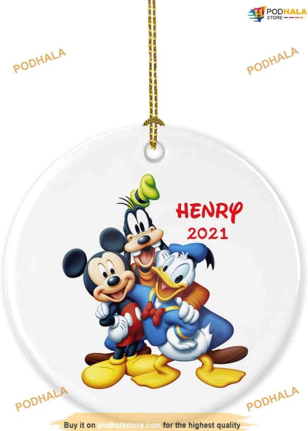 Personalized 2023 Mickey & Goofy, Disney World Christmas Ornaments