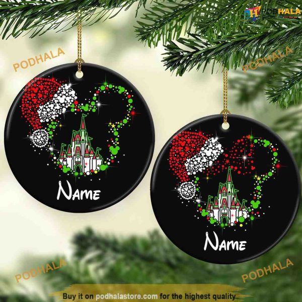 Personalized 2023 Mickey Head Ornament, Disney Xmas Decorations