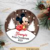 Personalized 2023 Mickeys 1st Christmas Ceramic Ornament, Disney Christmas