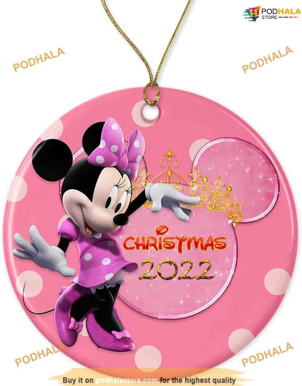 Personalized 2023 Minnie Mouse Christmas, Disneyland Ornaments