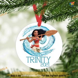 Personalized 2023 Moana Ornament, Disney Christmas Tree Ornaments.