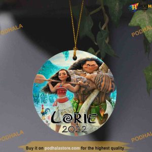 Personalized 2023 Moana Princess Ornament, Disneyland Christmas Decorations