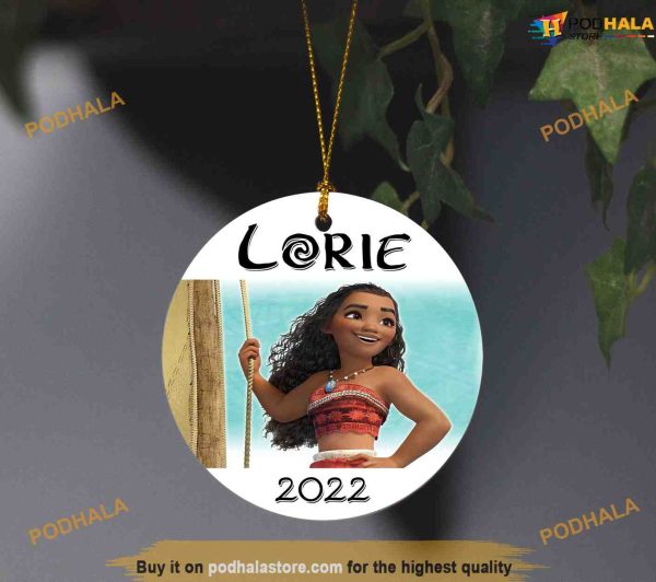 Personalized 2023 Princess Moana, Disney Xmas Decorations