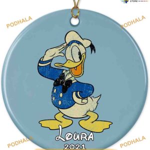Personalized 2023 Vintage Donald Duck Ornament, Disneyland Christmas Ornaments