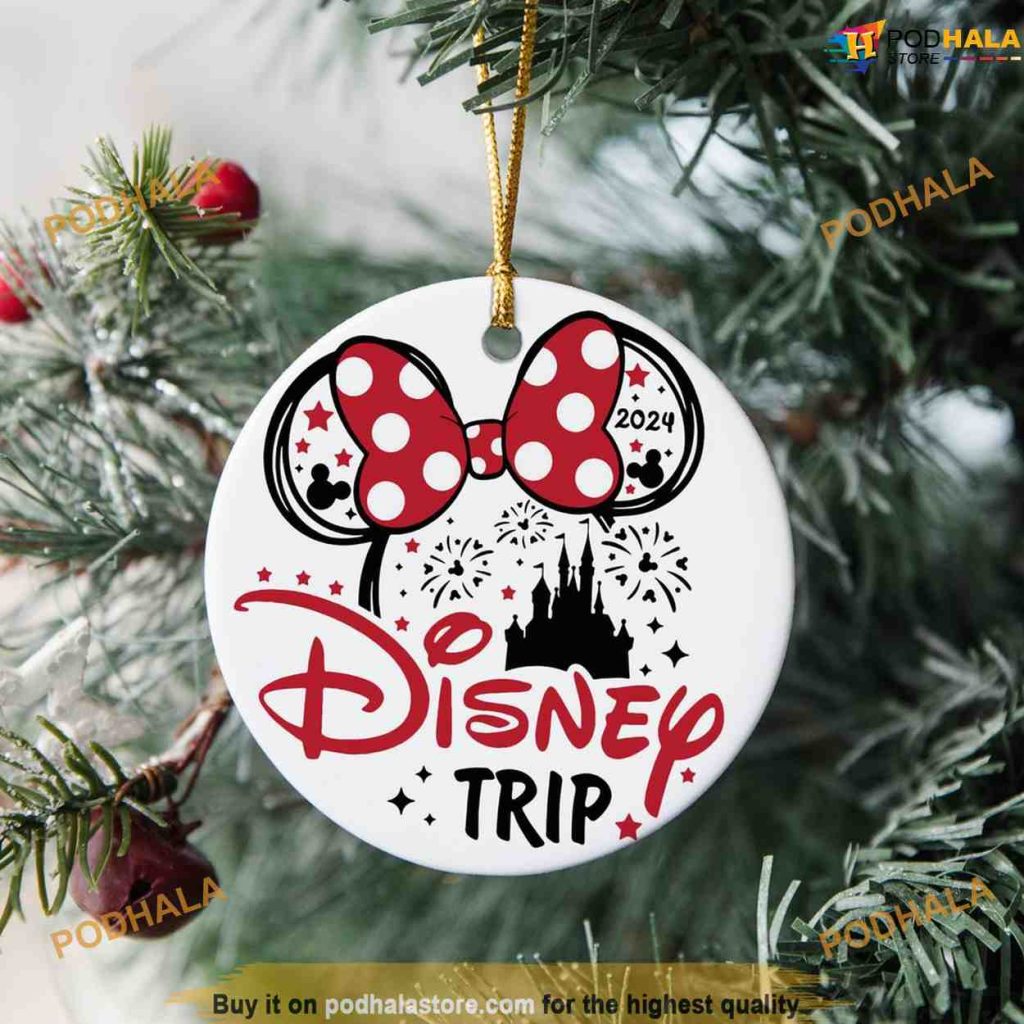 Personalized 2024 Disneyworld Trip Ornament, Mickey Mouse Ornaments