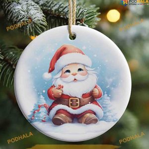 Personalized 3D Cute Santa Claus Ornament, Personalized Family Christmas Ornaments