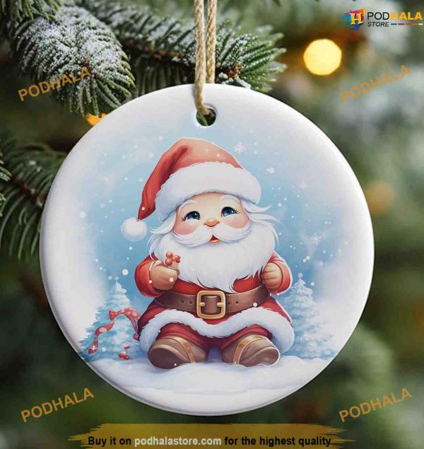 Personalized 3D Cute Santa Claus Ornament, Personalized Family Christmas Ornaments