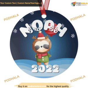 Personalized Adorable Panda Christmas Ornament, Family Christmas Ornaments