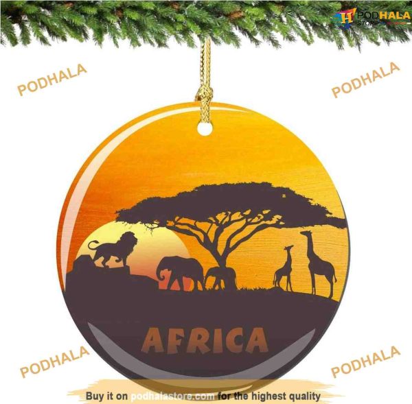 Personalized African Animal Christmas Ornament, Family Christmas Tree Ornaments