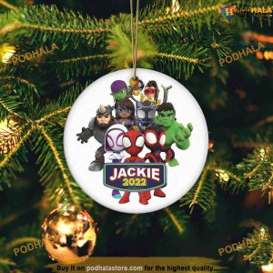 Personalized Amazing Spidey Friends Christmas Ornament, Xmas Gift