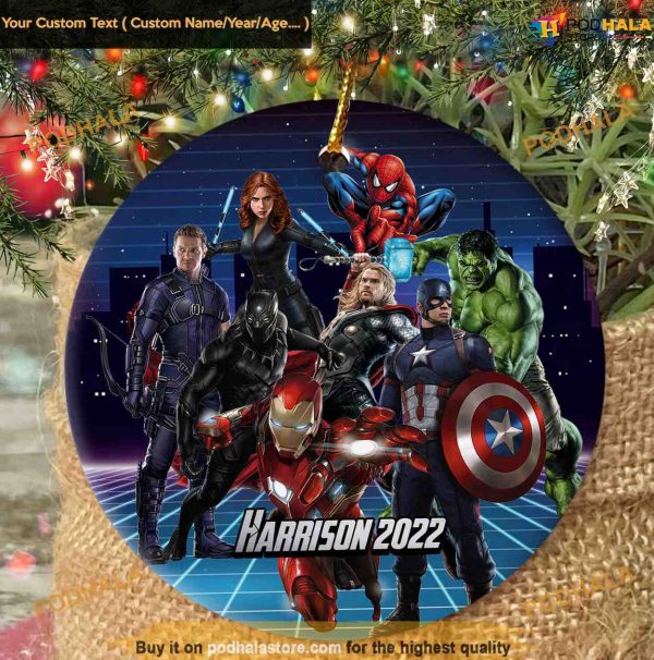 Personalized Avengers Ornament, Family Tree Decoration