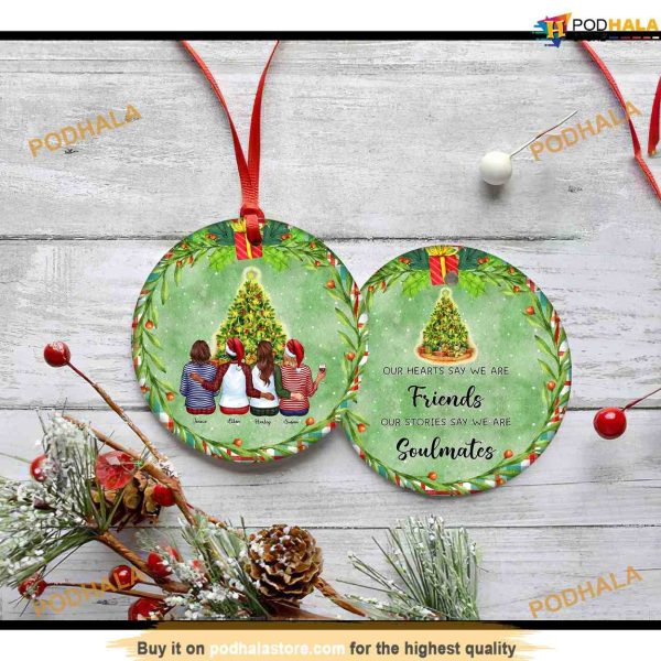 Personalized BFF Christmas Ornament, Best Friends Christmas Decorations