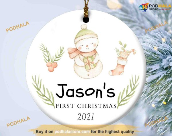 Personalized Baby First Christmas Ornament, Baby’s First Christmas Ornament