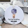 Personalized Baby Girl First Christmas Bauble Keepsake Ornament