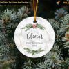 Personalized Baby Girl's First Christmas Ornament Gift