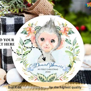 Personalized Baby Monkey First Christmas Ornament, First Christmas Together Ornament