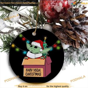 Personalized Baby Yoda Santa Decoration, Star Wars Christmas Star Wars Ornaments