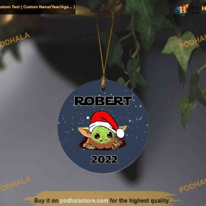 Personalized Baby Yoda Xmas Ornament, Star Wars Christmas Tree Decorations