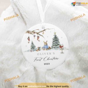Personalized Babys 1st Xmas 2023 Bunny Rabbit Decoration Family Christmas Ornaments 2 2