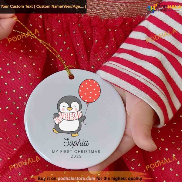 Personalized Baby’s Celebration Ornament, First Christmas Ornament Ceramic Decor