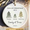 Personalized Baby's First Christmas Ornament, Family of Three Christmas Ornament