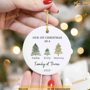 Personalized Babys First Christmas Ornament Family of Three Christmas Ornament 2 2