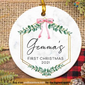 Personalized Baby's First Christmas Ornament for Girl 2023, Baby's First Christmas Ornament