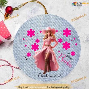 Personalized Barbie Christmas Ornaments, Western Barbie Doll Tree Design