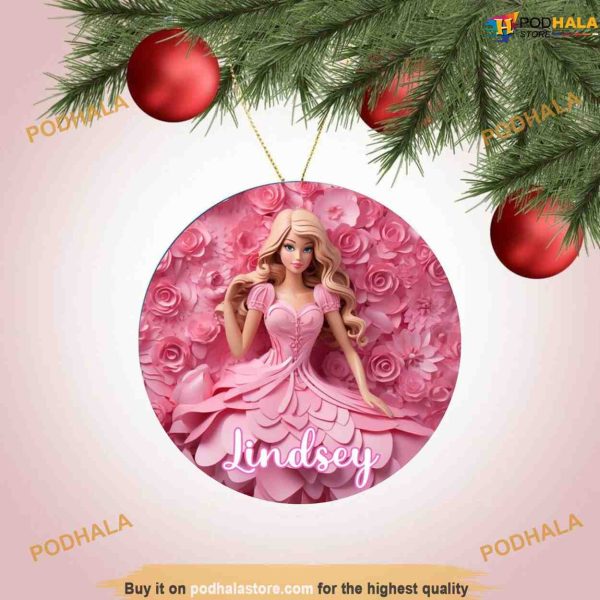 Personalized Barbie Movie Ornament, 3D Barbie Christmas Tree Design